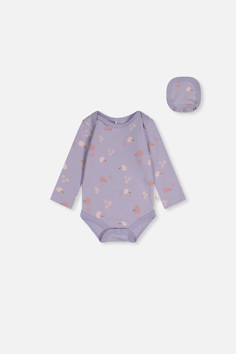 Hedgehog Organic Cotton Long Sleeve Romper