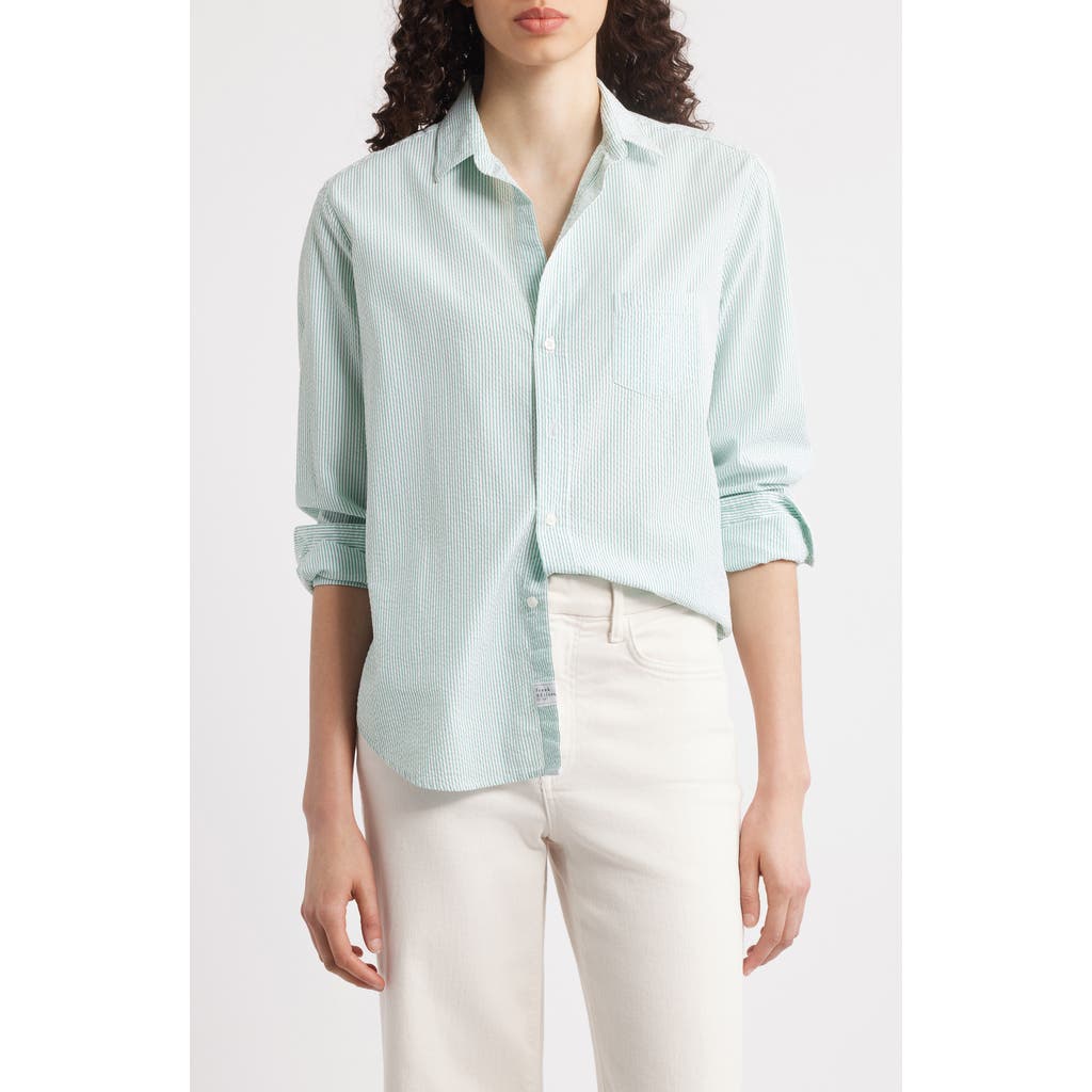 Frank & Eileen Eileen Stripe Relaxed Button-up Shirt In Blue