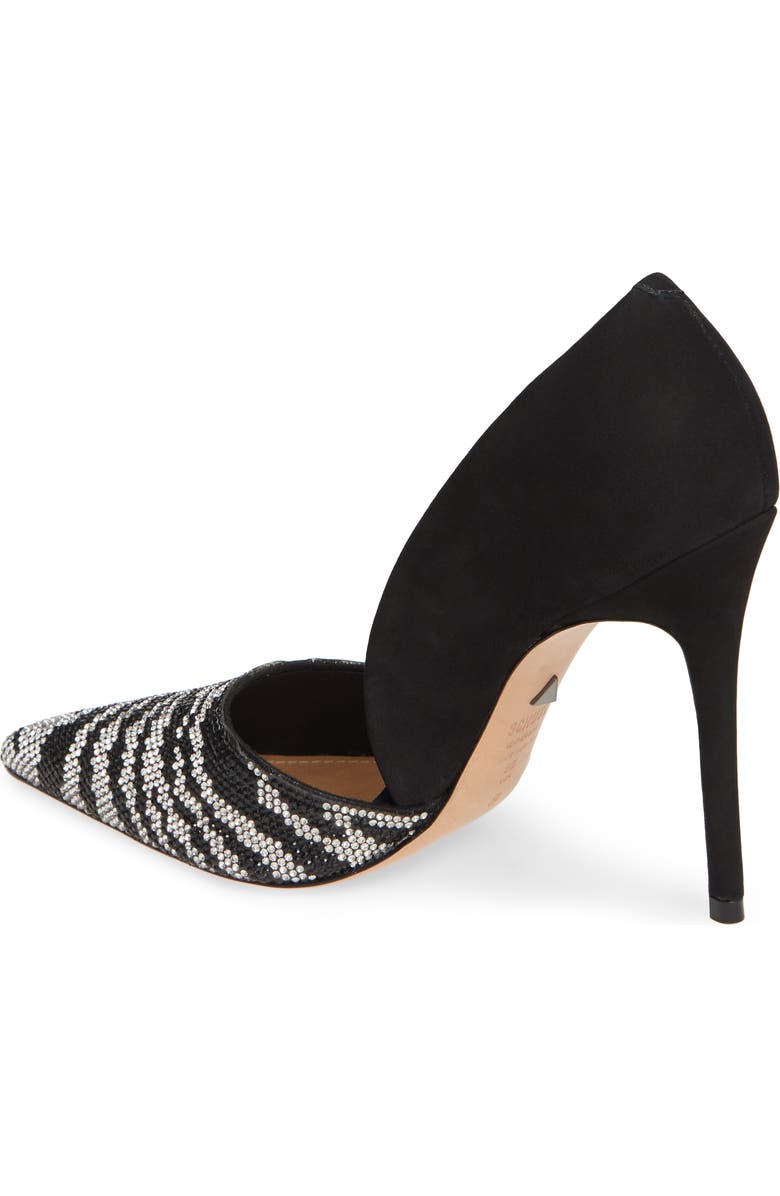 Schutz Irina Crystal Zebra Stripe Pointed Toe Pump, Alternate, color,