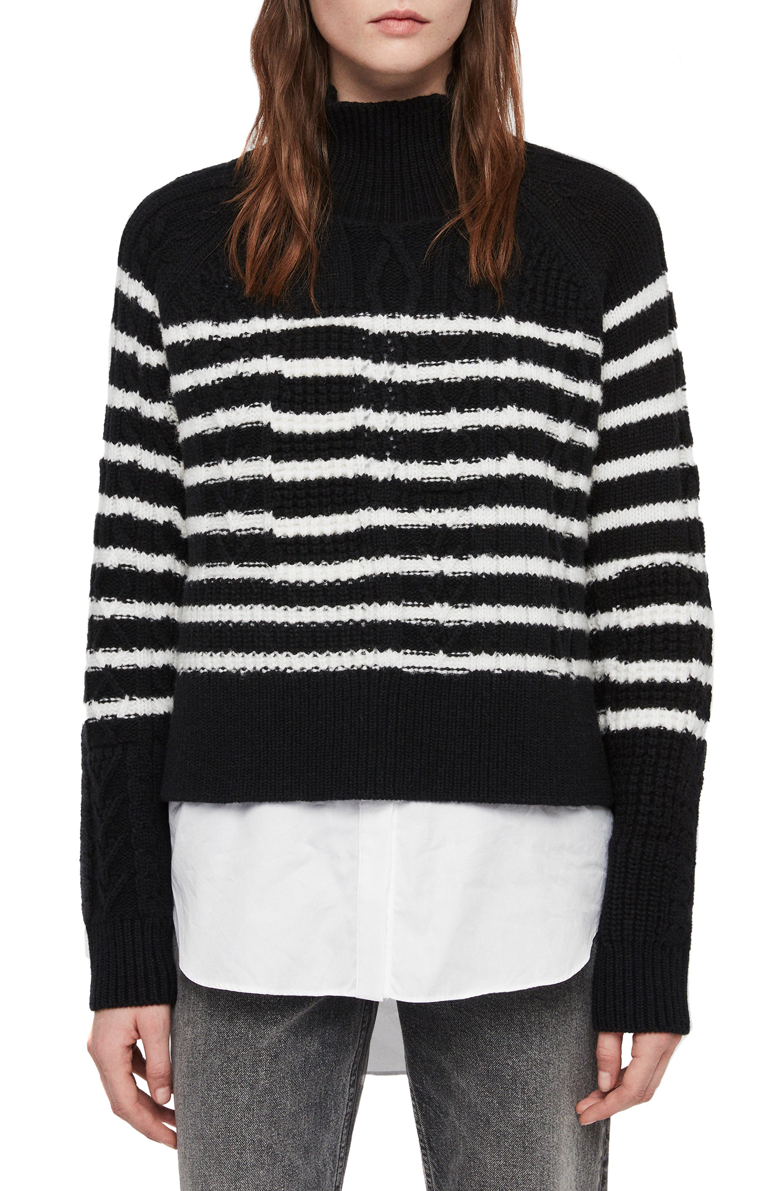 Mari Stripe Roll Neck Sweater