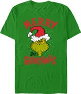 The Grinch Men's Dr. Seuss Christmas Merry Grinchmas Short Sleeve Graphic T-Shirt