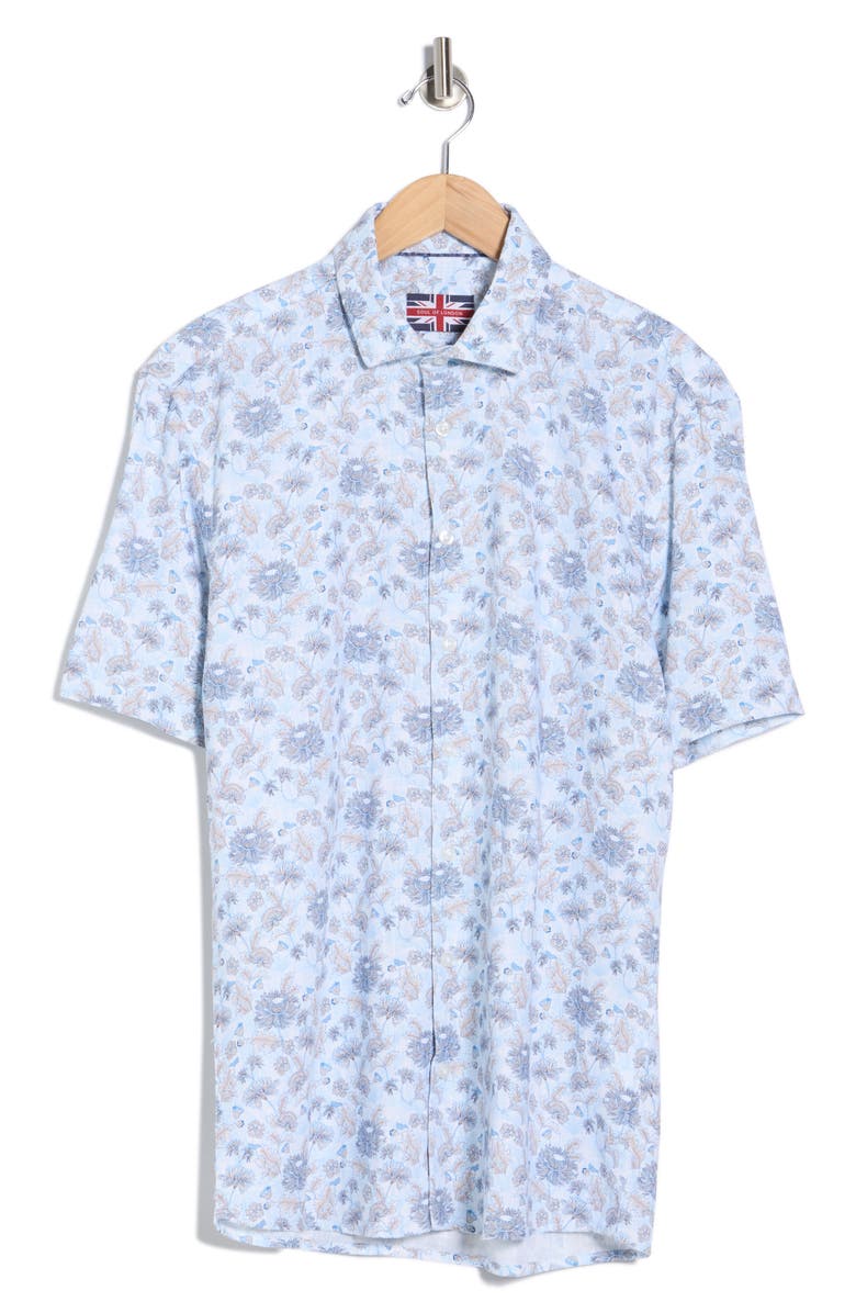 SOUL OF LONDON Short Sleeve Sport Shirt, Alternate, color, Light Blue / Bleu Clair
