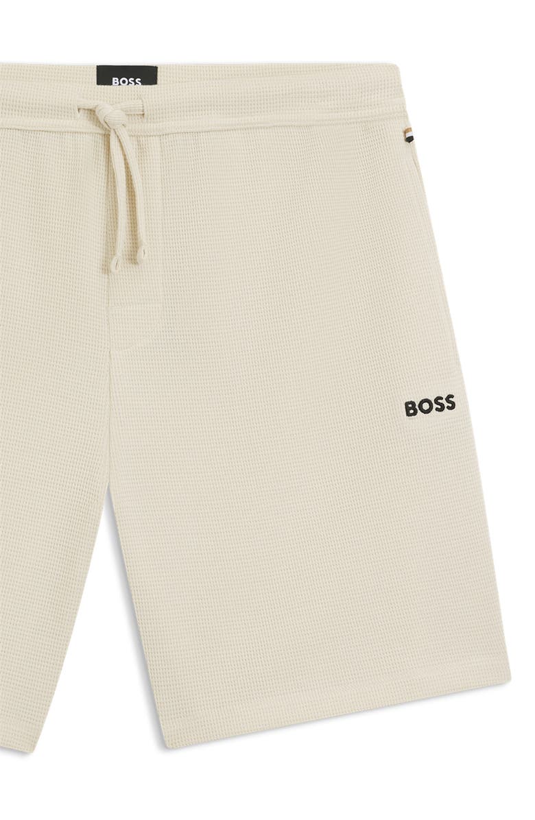 BOSS Waffle Knit Lounge Shorts, Alternate, color, Open White