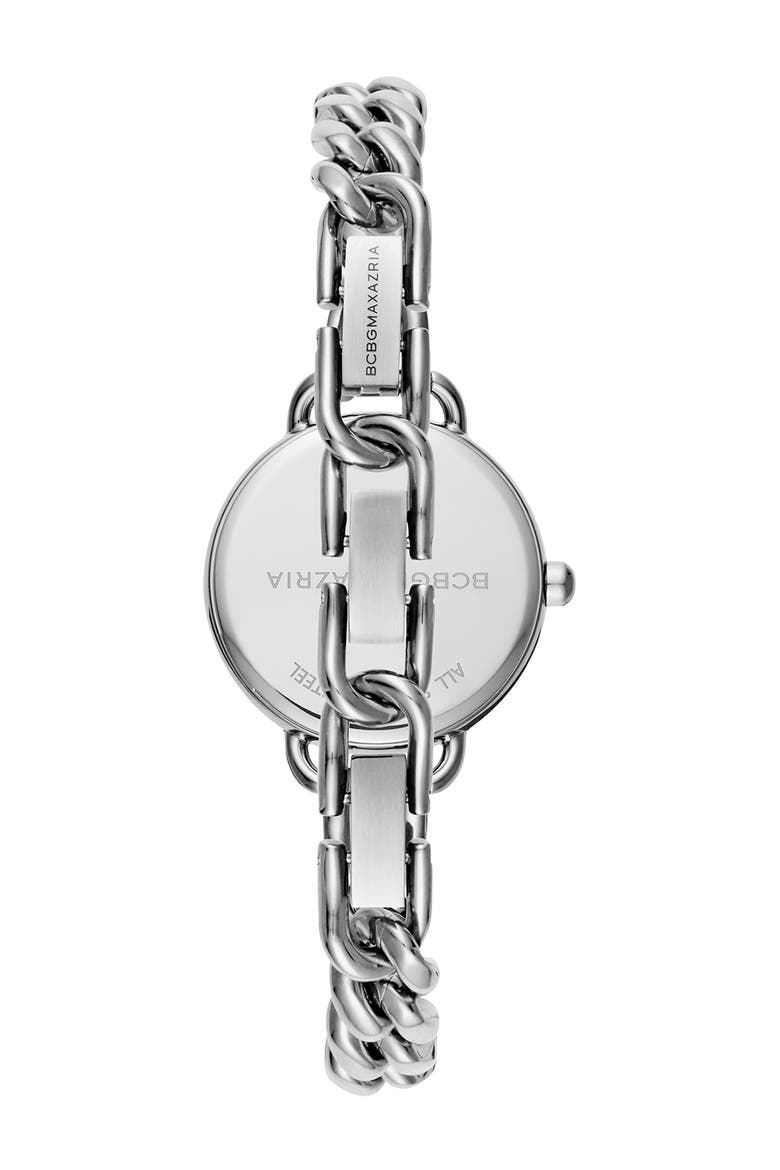 Women's Stainless Steel Charm Bracelet Watch, 24mm, Alternate, color, SILVER