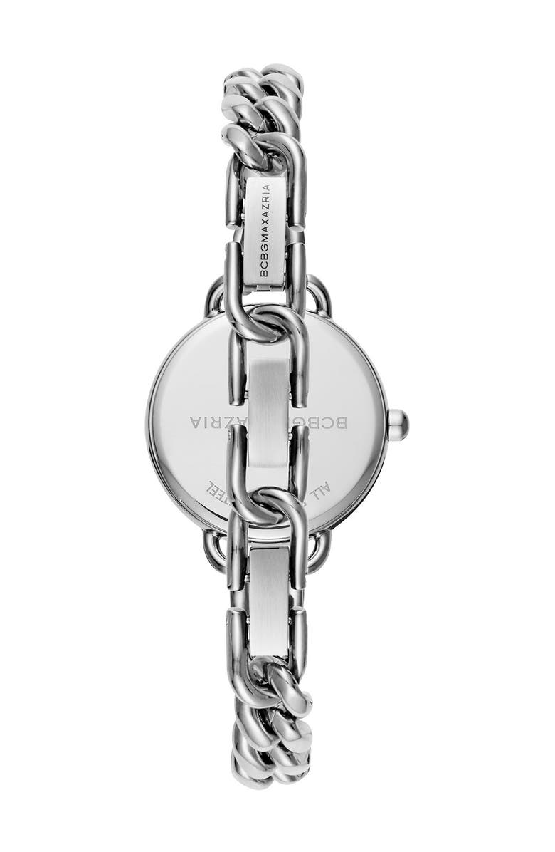 BCBGMAXAZRIA Women's Stainless Steel Charm Bracelet Watch, 24mm, Alternate, color,