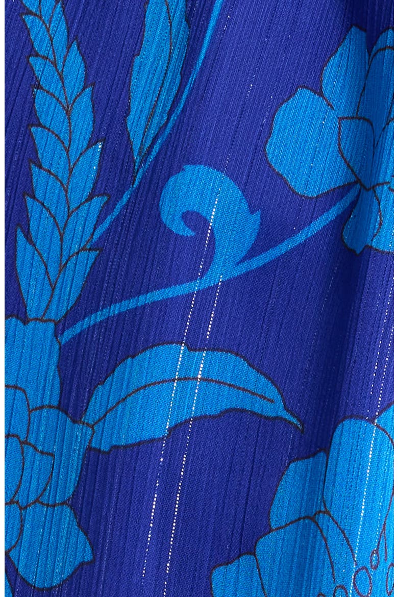 Kristen Balloon Sleeve Tiered Midi Dress, Alternate, color, NAVY-MULTI