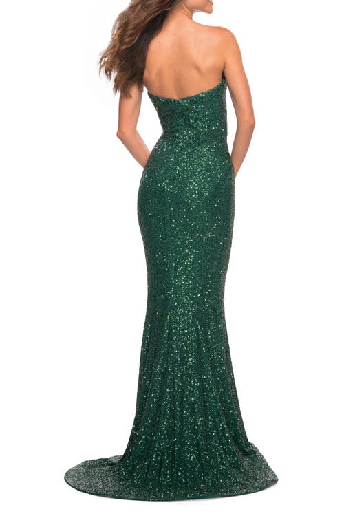 La Femme Strapless Sweetheart Luxe Sequin Gown