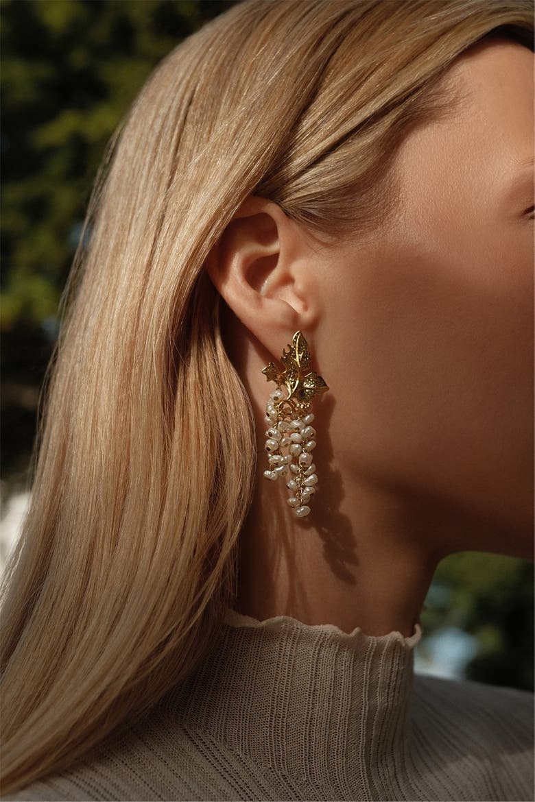 Mini Adile Grape Statement Earrings, Alternate, color, Ivory