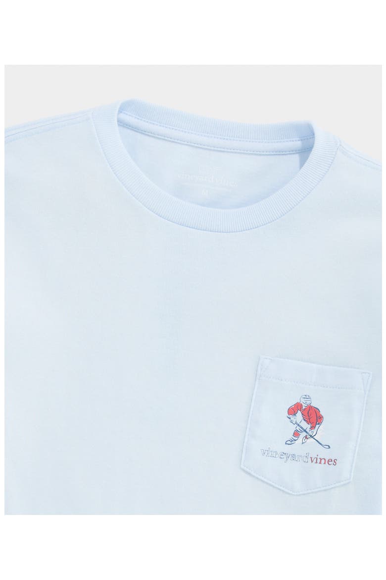 Kids' Hockey Outline Long Sleeve Cotton Graphic T-Shirt, Alternate, color, ROCKS BLUE