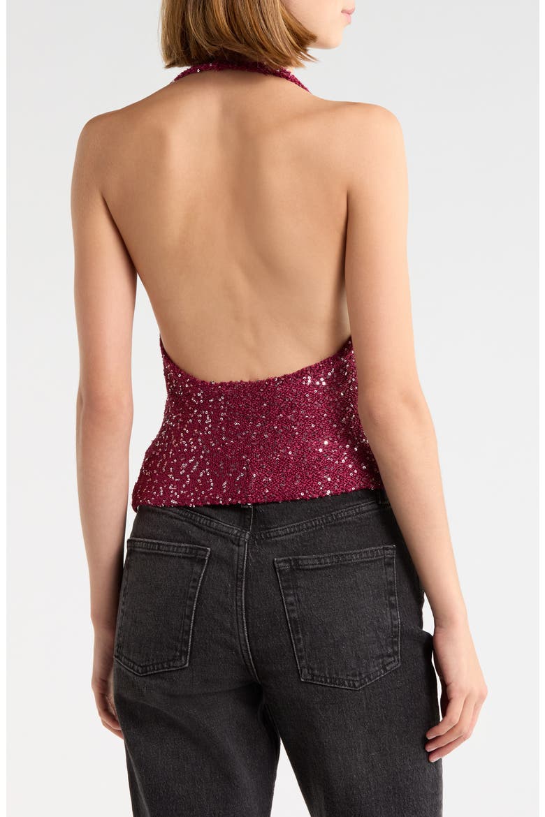 Vinezza Glitter Halter Top, Alternate, color, RED
