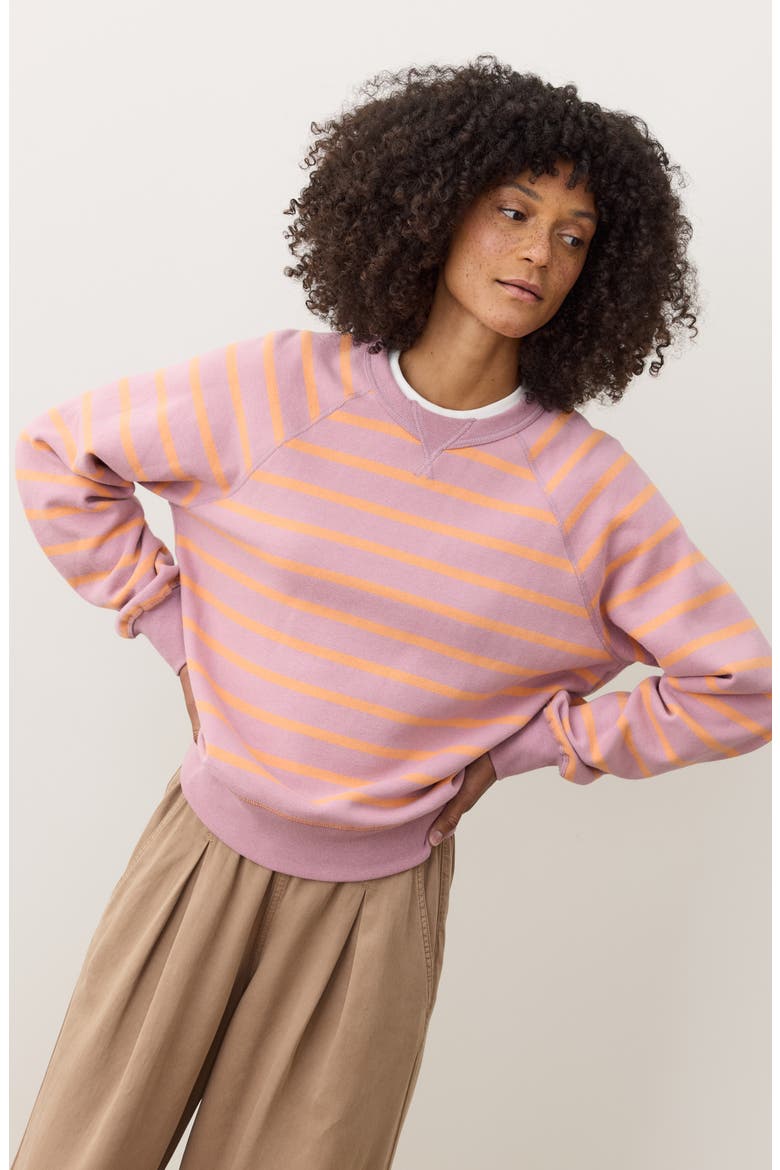 Cloud 9 Fleece Reversible Sweatshirt, Alternate, color, LILAS/ ORANGE STRIPE