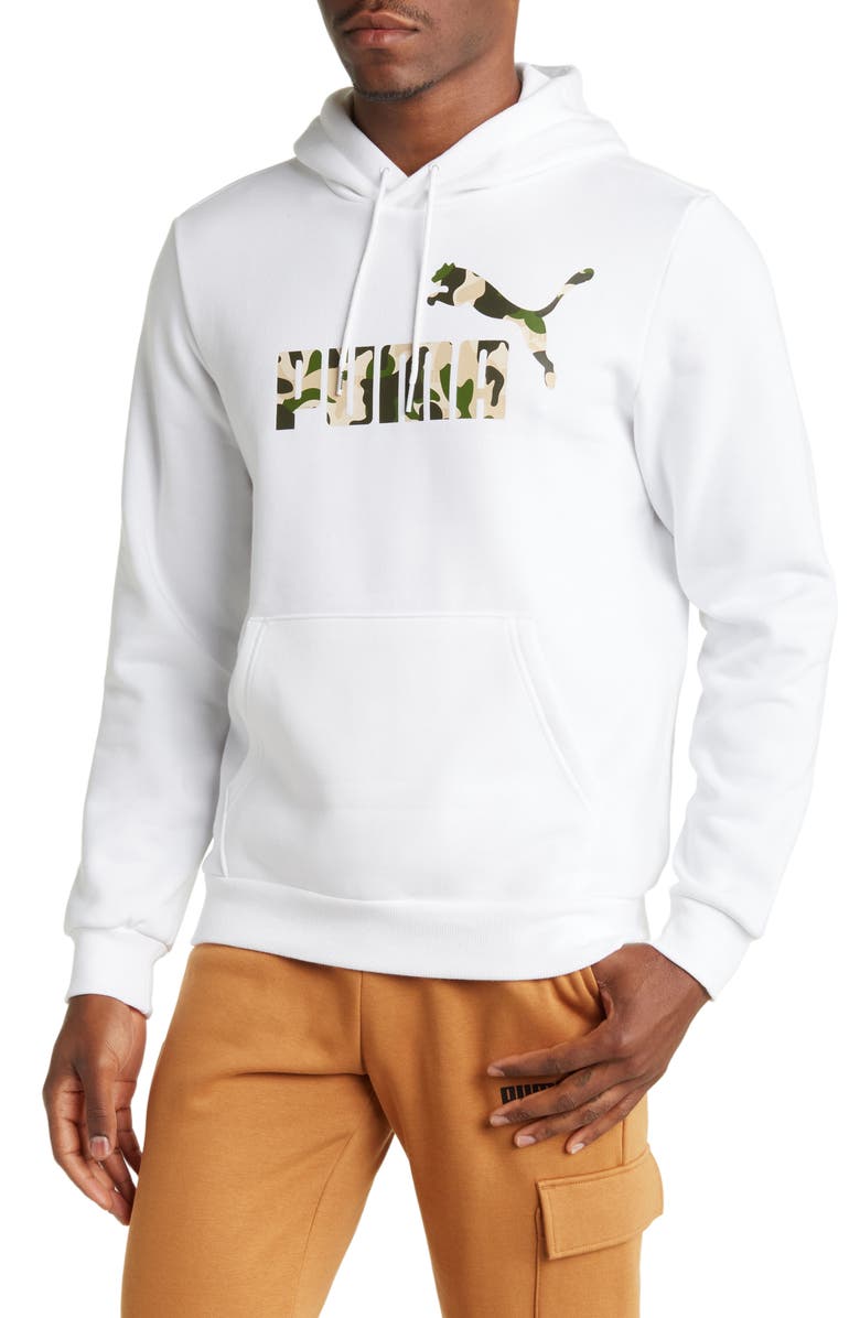 PUMA Camo Logo Fleece Pullover Hoodie, Main, color,