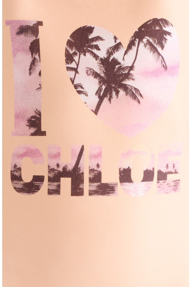 Retro I Love Chloé One-Piece Swimsuit, Alternate, color, APRICOT PINK