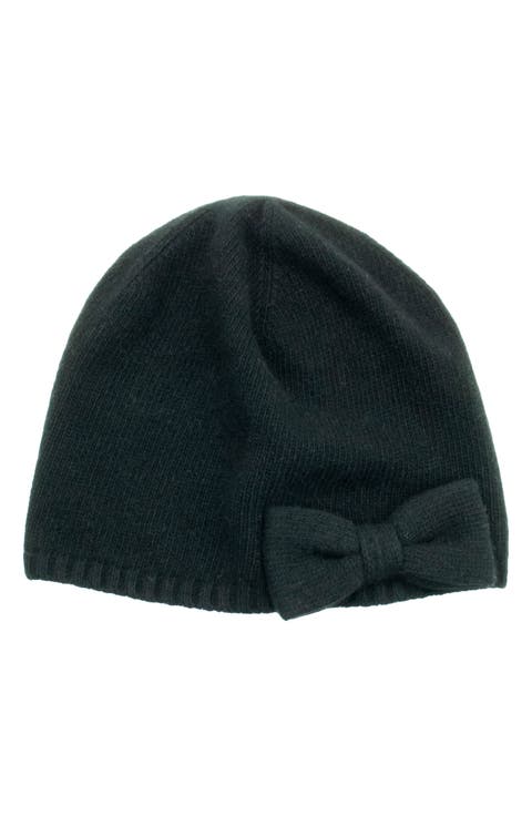 Cashmere Beanie with Bow