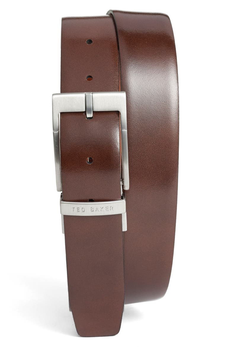 Reversible Leather Belt, Alternate, color, TAN/ DARK BROWN