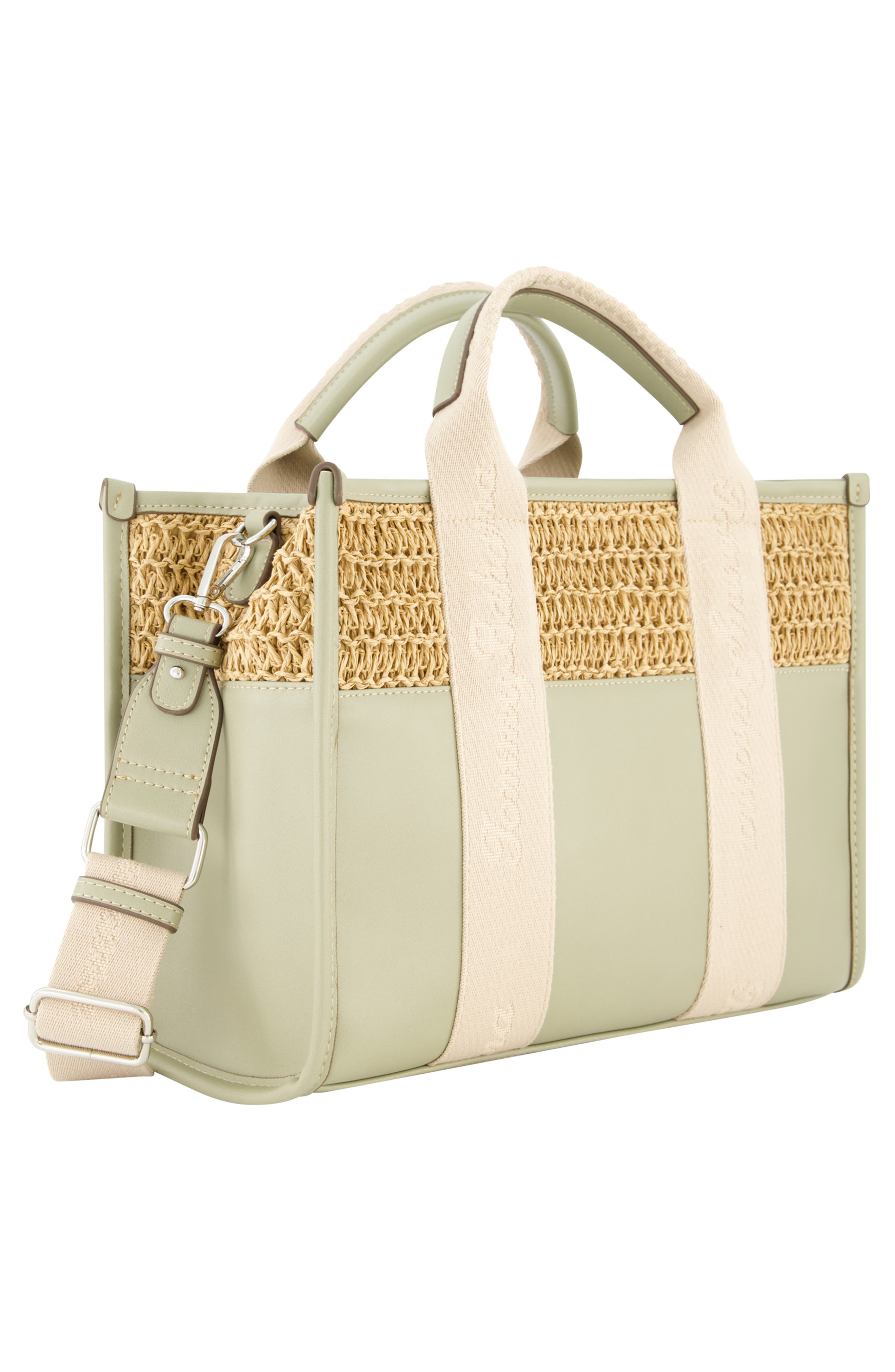 Tommy Bahama Raffia Web Strap Modern Tote Bag, Alternate, color, Sage