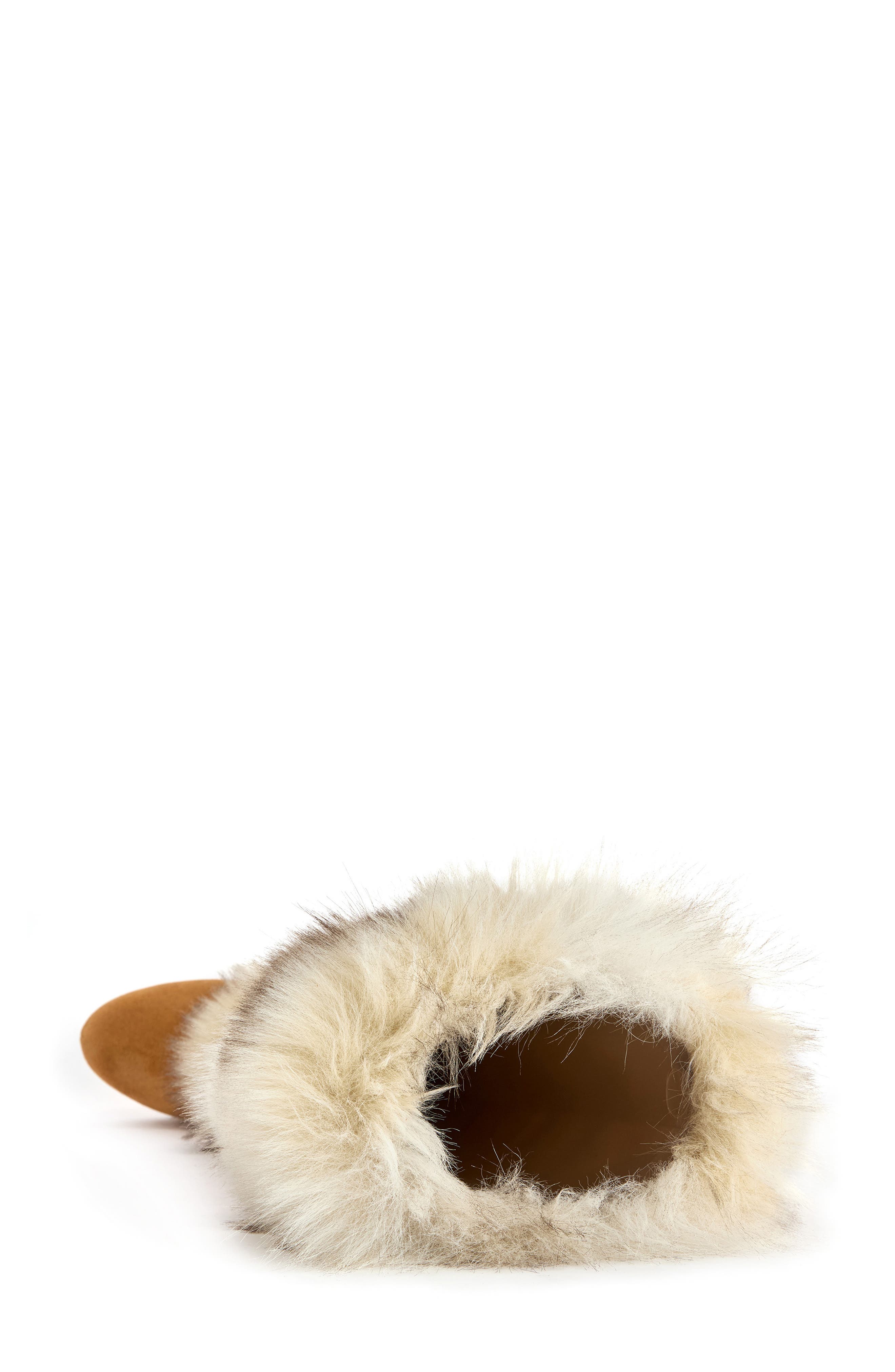 Rylan Faux Leather Knee High Boot with Faux Fur Trim, Alternate, color, CAMEL