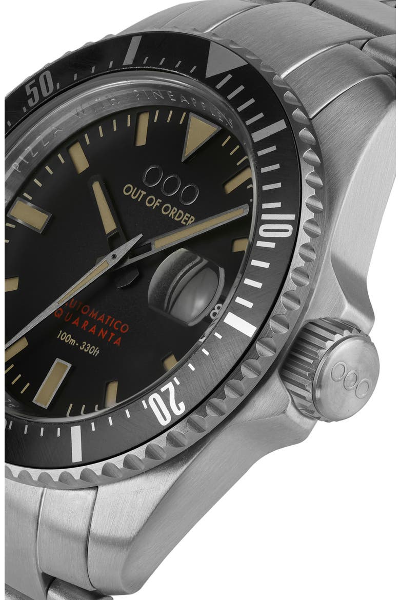 Automatico Quaranta Bracelet Watch, 40mm, Alternate, color, BLACK