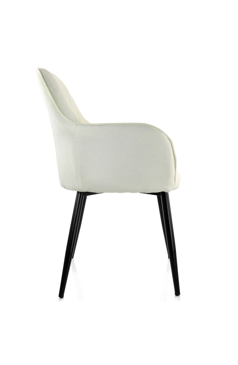 Elama 2 Piece Fabric Accent Chair with Metal Legs, Alternate, color, Beige