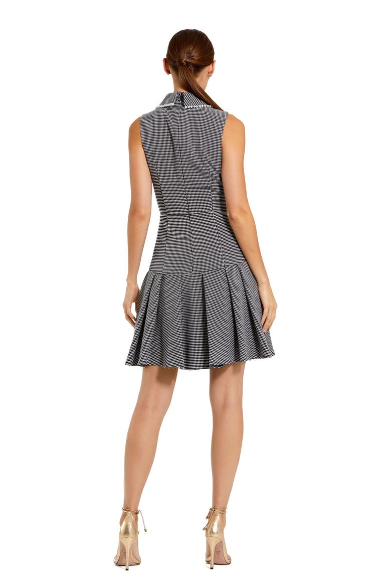 Women's Sleeveless Bouclé Mini Dress with Peter Pan Collar, Alternate, color, Black White