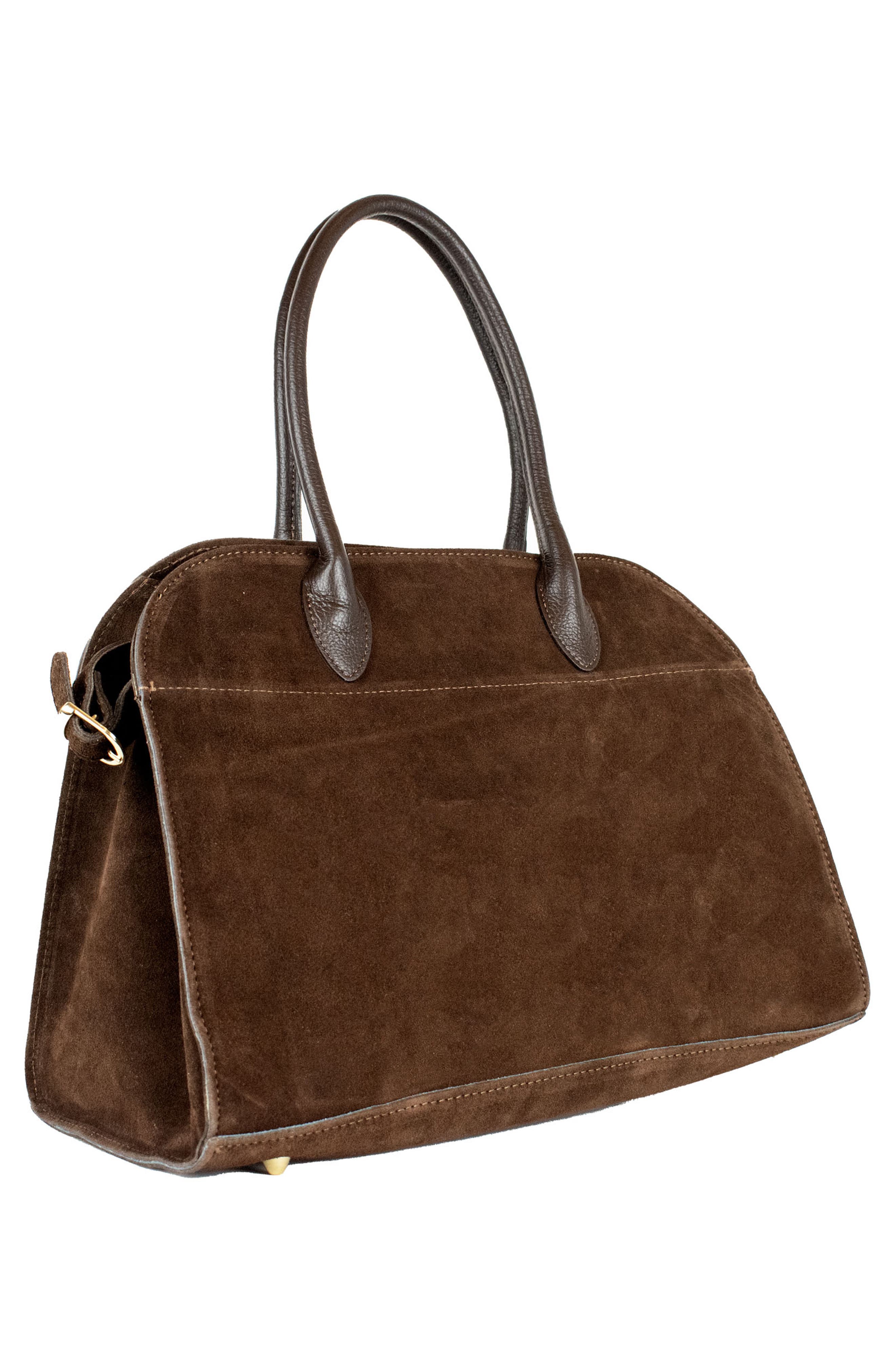 Persaman New York Valeria Suede Bowling Bag, Alternate, color, Brown