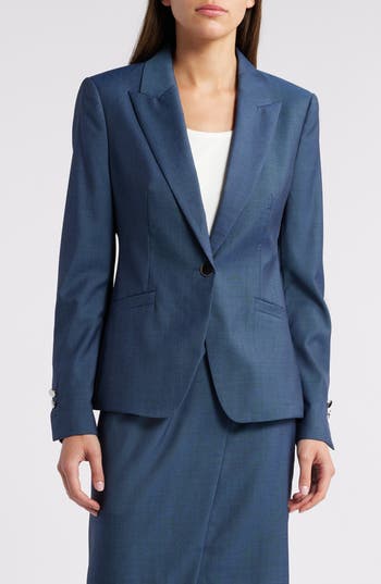 Hugo Boss Januri Single Button Blazer In Indigo