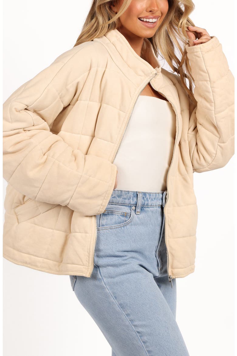 Alegra Quilted Cotton Blend Jacket, Alternate, color, CREAM