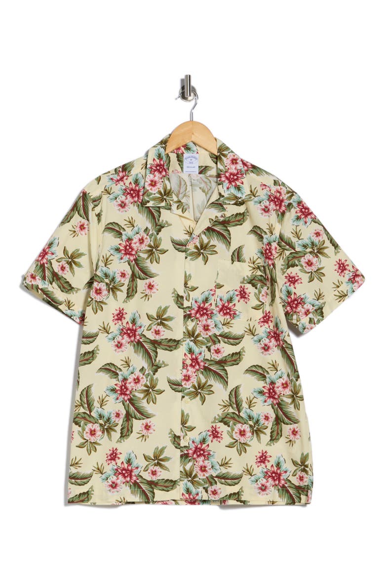 Short Sleeve Tropical Shirt, Alternate, color, YELLOW GREEN