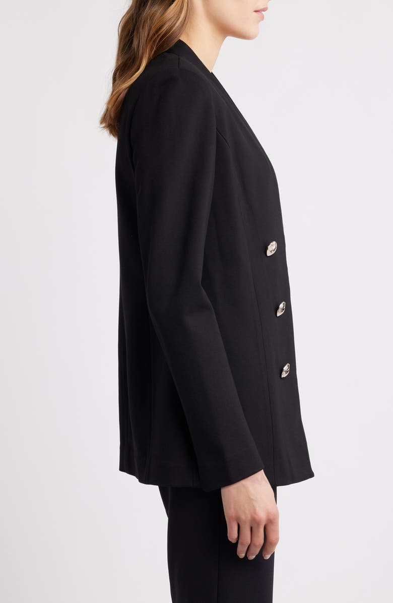 Anne Klein Shawl Collar Faux Double Breasted Jacket, Alternate, color, Anne Black