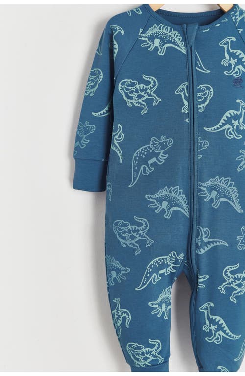 Babycottons Rex Zip One-piece Snug Pajamas In Navy
