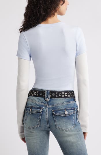 Layered Look Long Sleeve T-Shirt