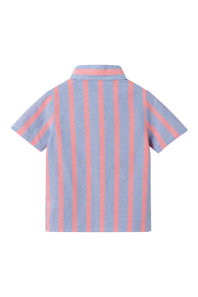 Kids' Stripe Cotton Button-Up Shirt & Shorts Set, Alternate, color, ORANGE STRIPE