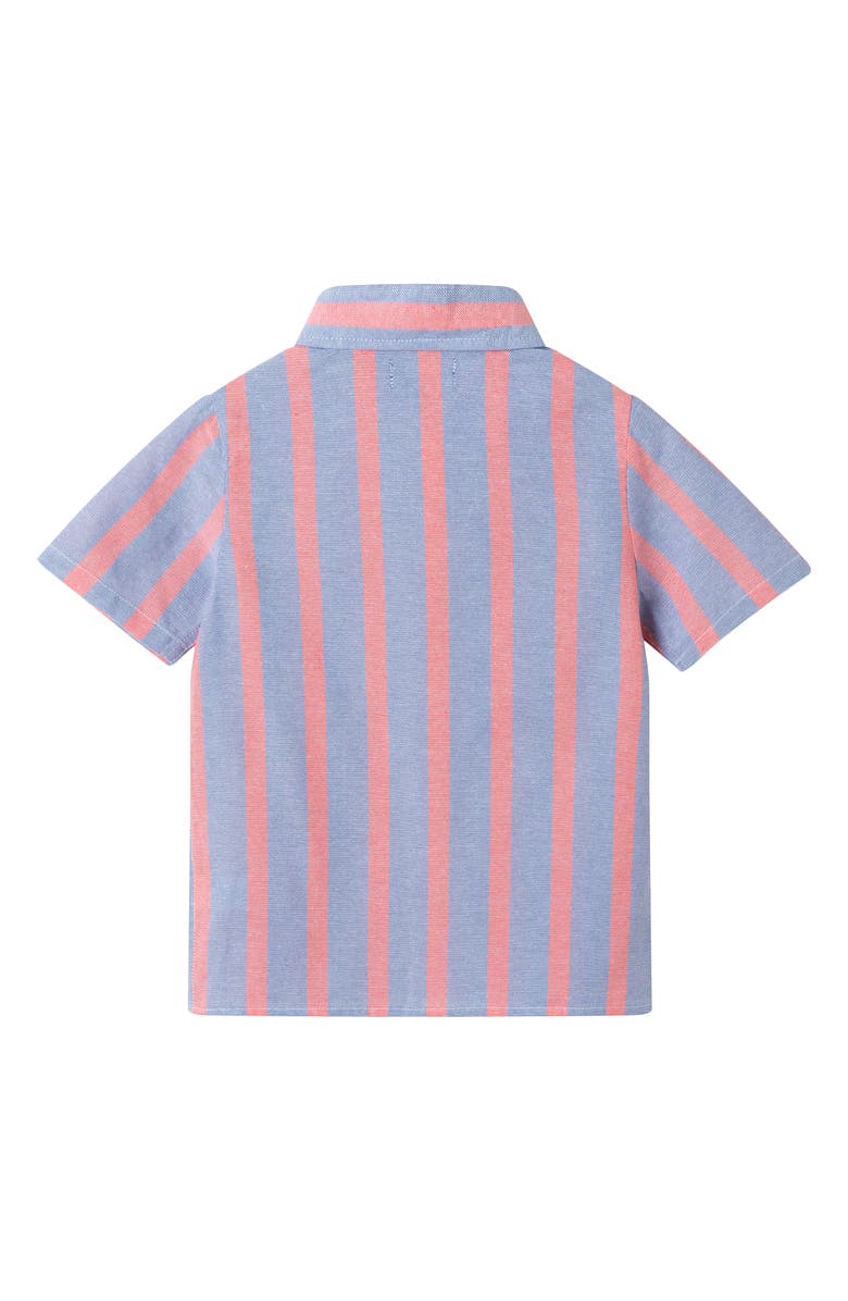 Andy & Evan Kids' Stripe Cotton Button-Up Shirt & Shorts Set, Alternate, color, Orange Stripe