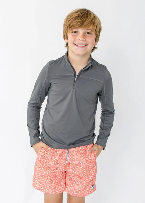 Cabana Life Boys Sport Zip Top In Gray