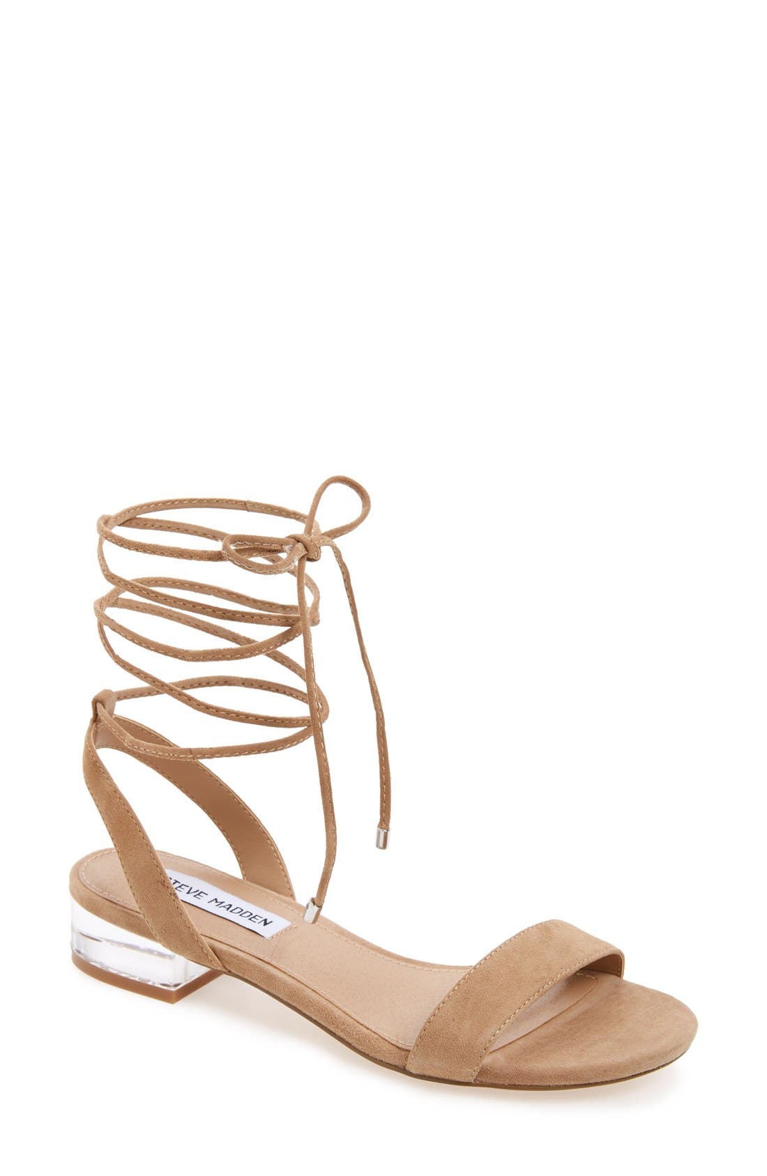 'Carolyn' Lace-Up Sandal, Main, color, TAN SUEDE