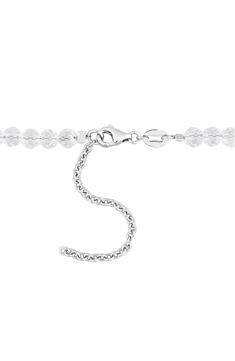 DELMAR White Topaz Beaded Necklace & Bracelet Set, Alternate, color, White