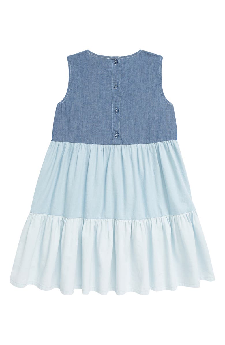 Tucker + Tate Kids' Colorblock Tiered Dress, Alternate, color, Blue Wash Block