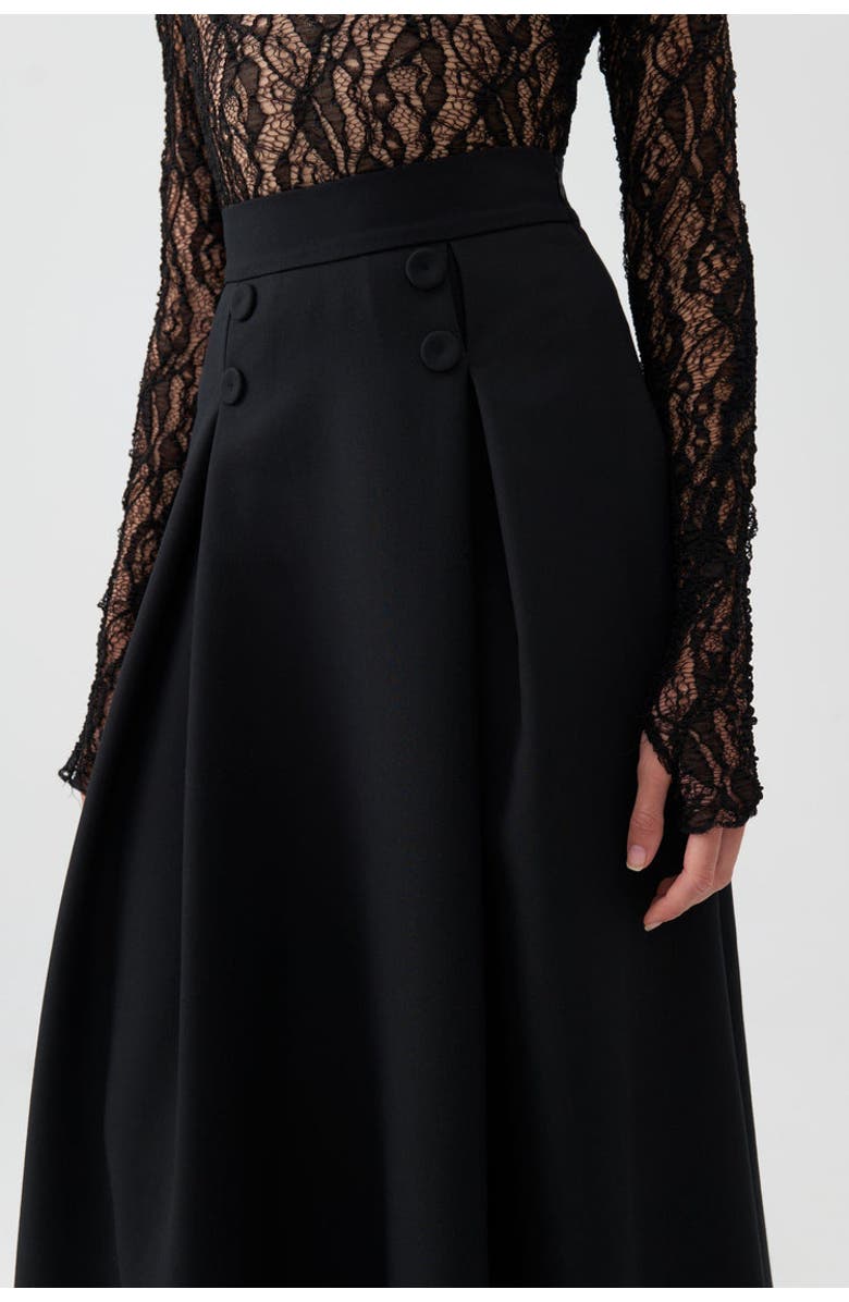 Nocturne Button Designed Midi Skirt, Alternate, color,