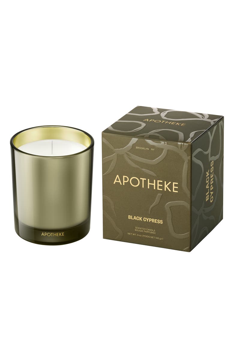 APOTHEKE Black Cypress Petite Scented Candle, Main, color, Green