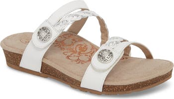 aetrex janey braided slide