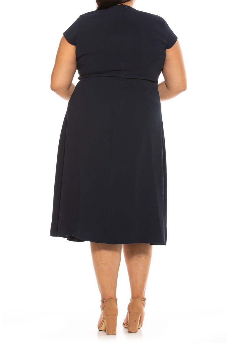 Lily Crew Neck Midi Dress, Alternate, color, NAVY