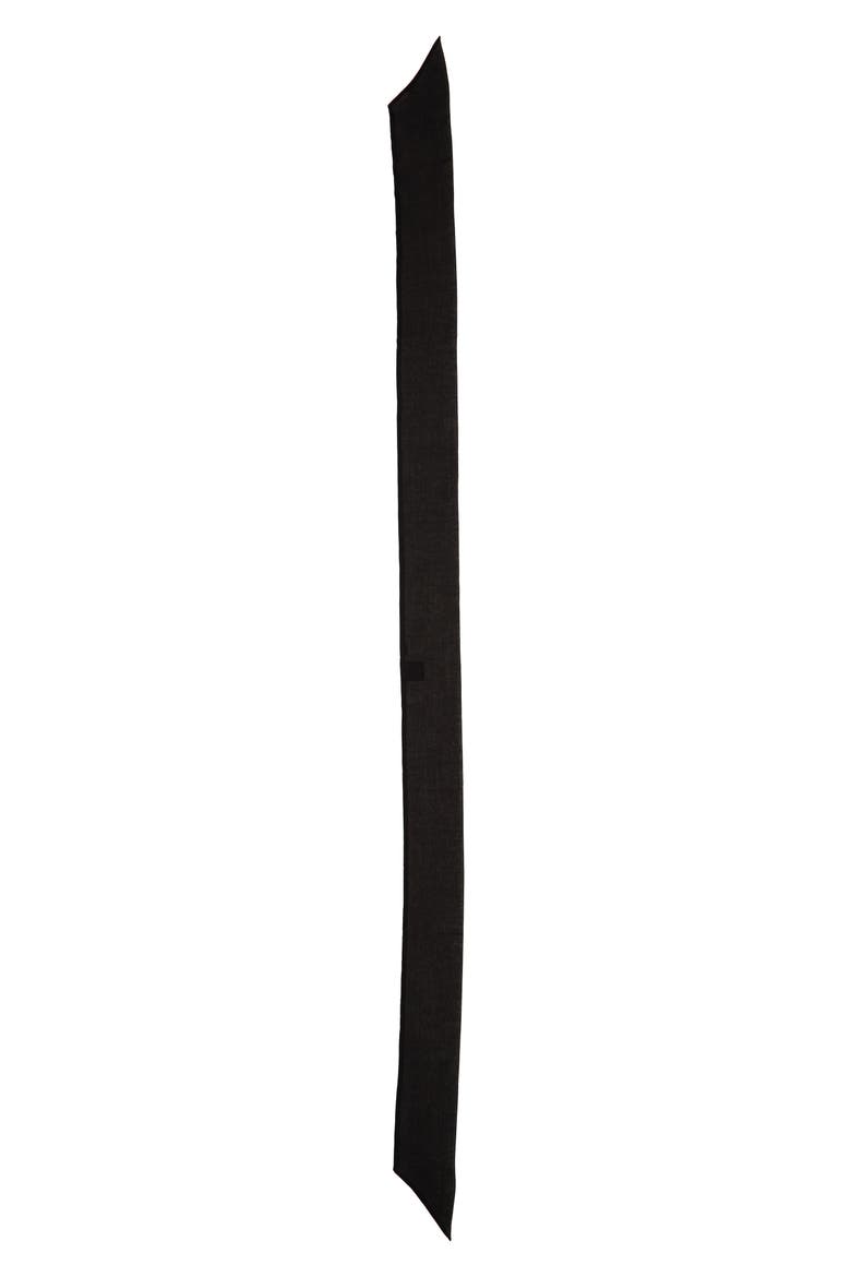 X-Long Lavalliere Skinny Wool Scarf, Alternate, color, BLACK