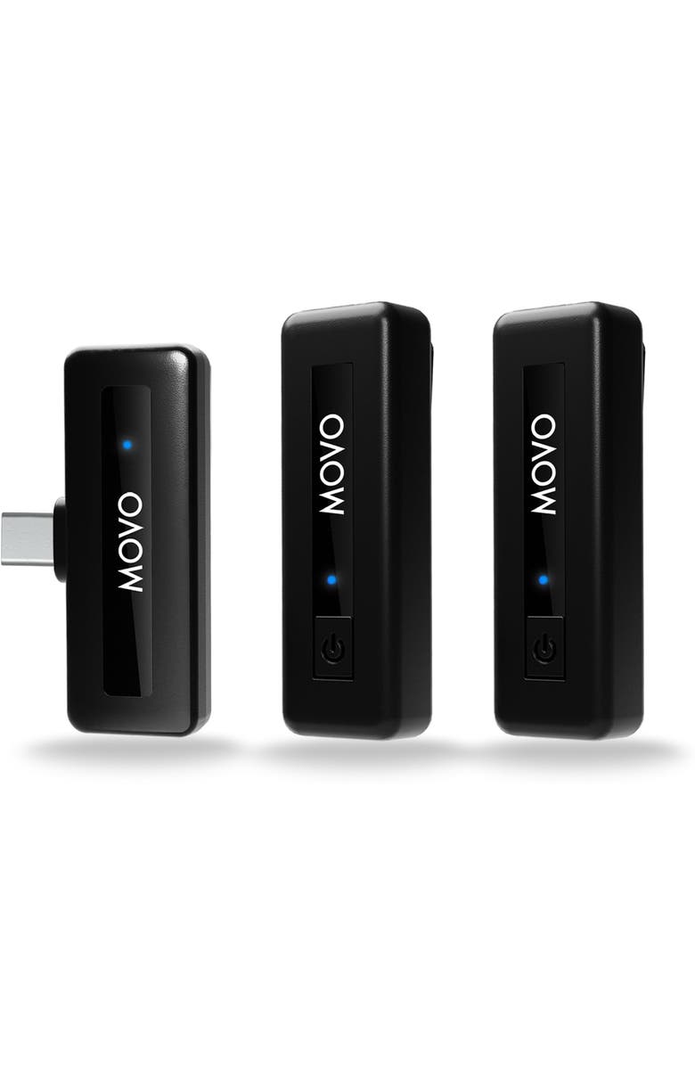 MOVO Wireless Mini UC Duo - Ultracompact Rechargeable Wireless Lavalier Microphone System for Android, Main, color, Black