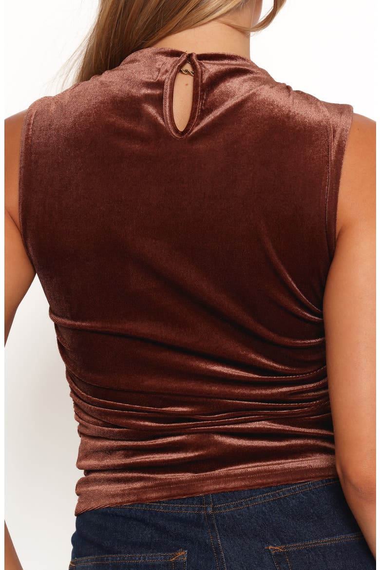 Nissa Ruched Velvet Top, Alternate, color, BRONZE