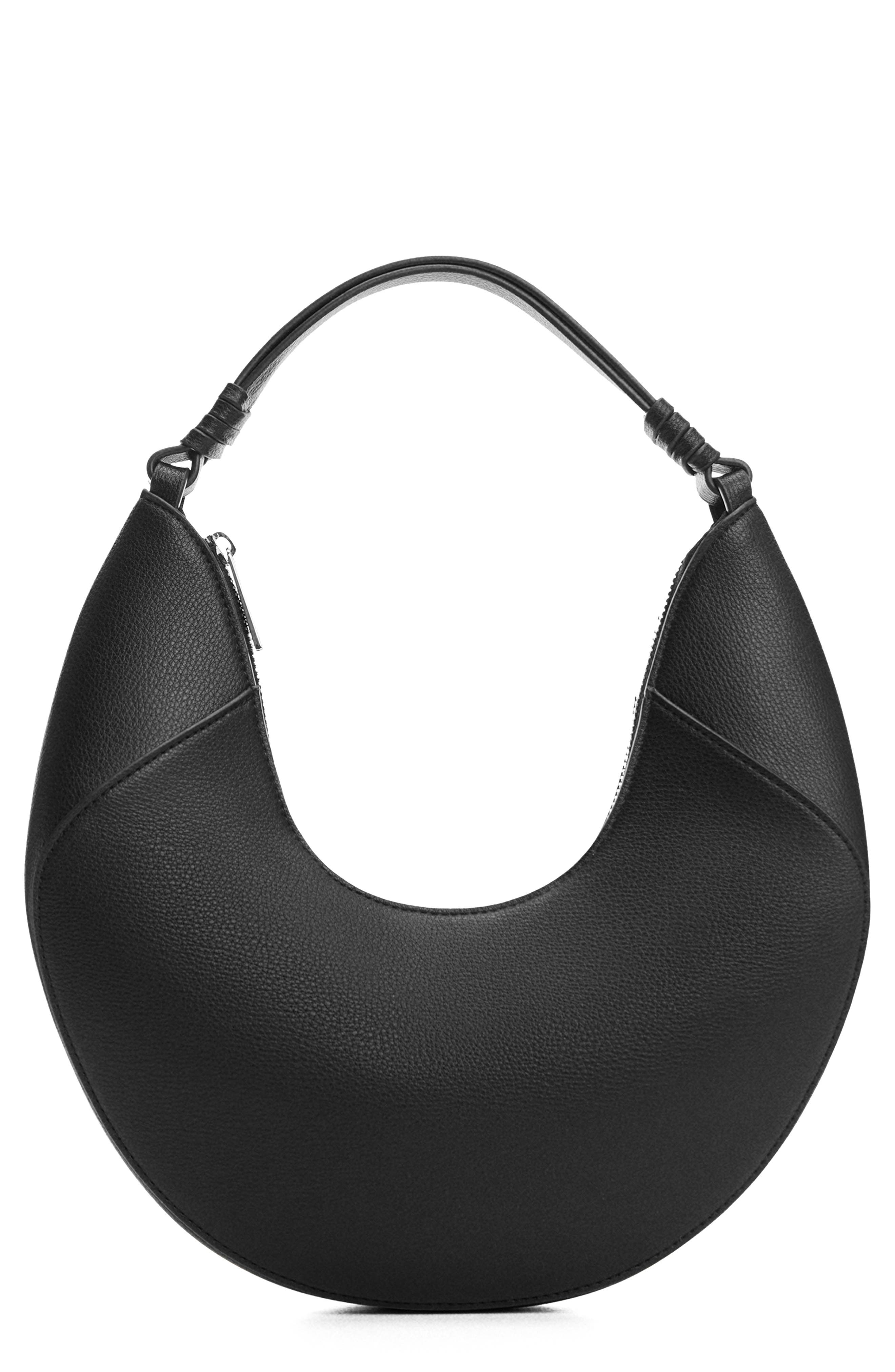 MANGO Faux Leather Hobo Bag, Main, color, 