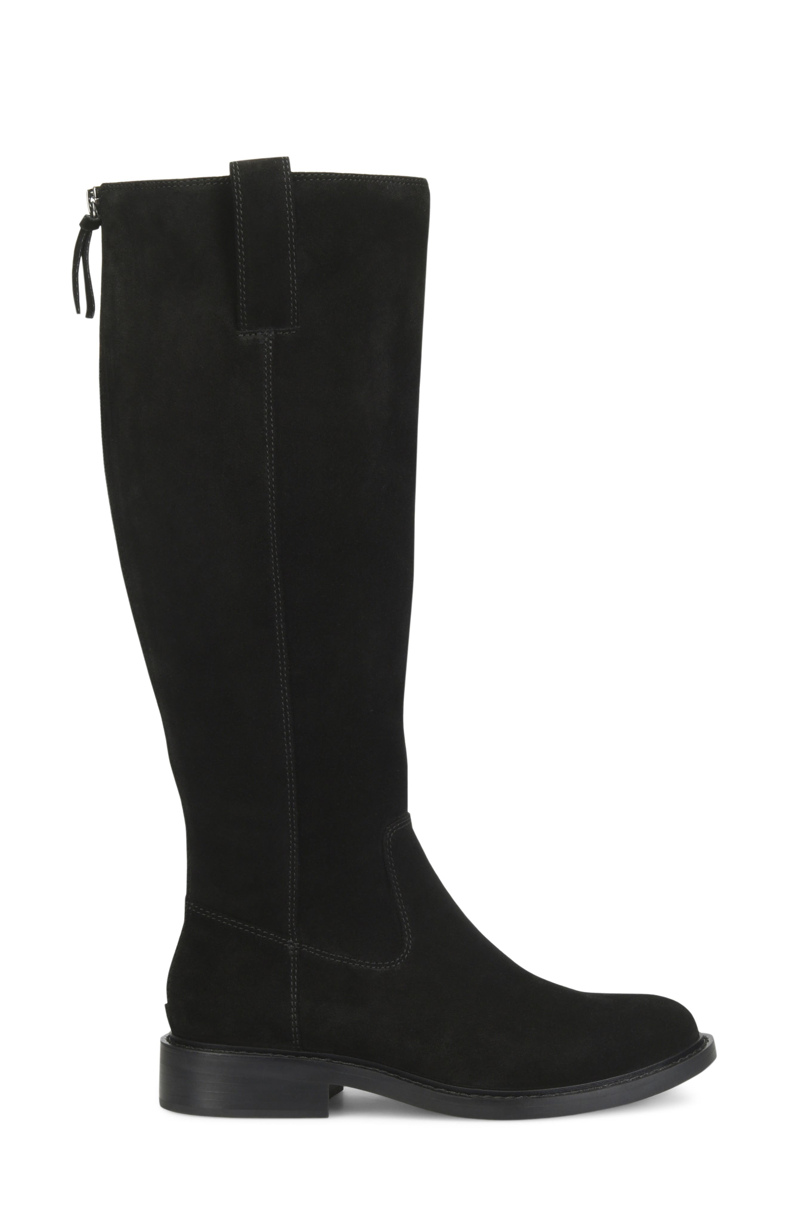 Samantha III Leather Knee High Boot, Alternate, color, BLACK NUBUCK