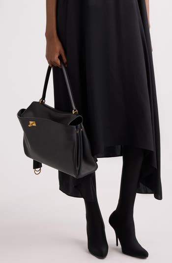 【関税&送料込】Balenciaga Black Leather Medium Rodeo Handba Men's Balenciaga | Automobili Lamborghini Rodeo Handbag