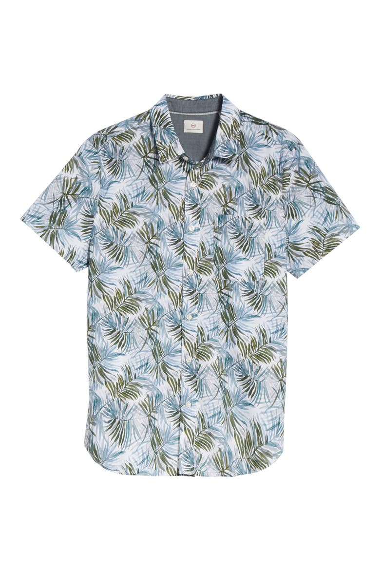 Nash Regular Fit Print Sport Shirt, Alternate, color, PLAITED PALMS