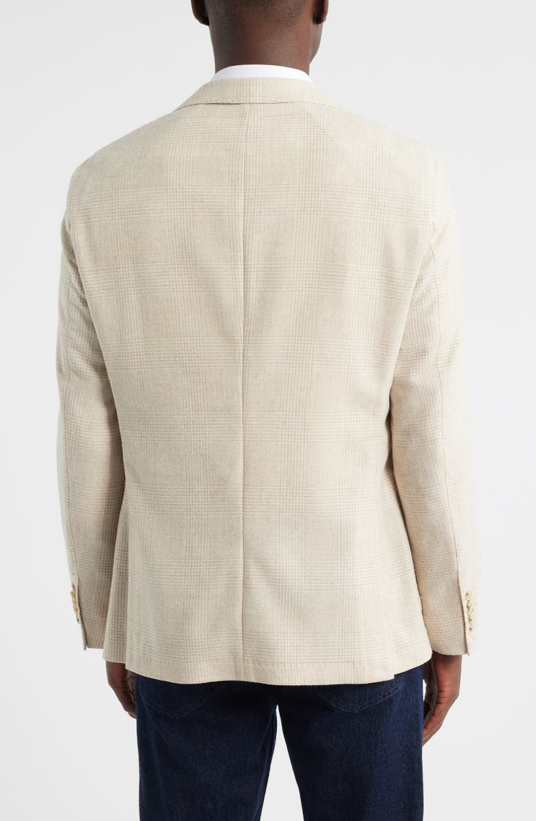 BOSS Heston Slim Fit Glen Plaid Wool Sport Coat, Alternate, color, Open Beige