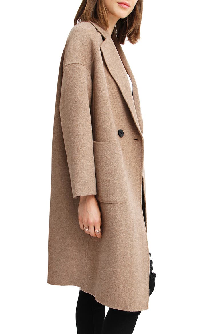 BELLE AND BLOOM Publisher Double-Breasted Wool Blend Coat, Alternate, color, OAT
